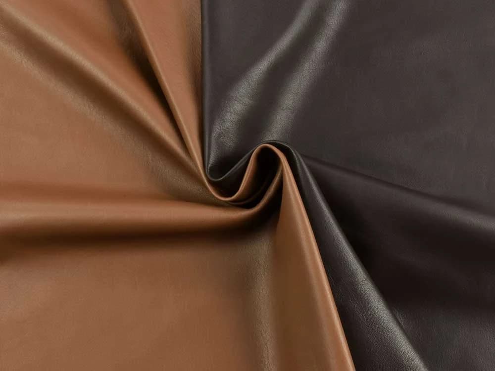 Cognac full-grain leather catching the light