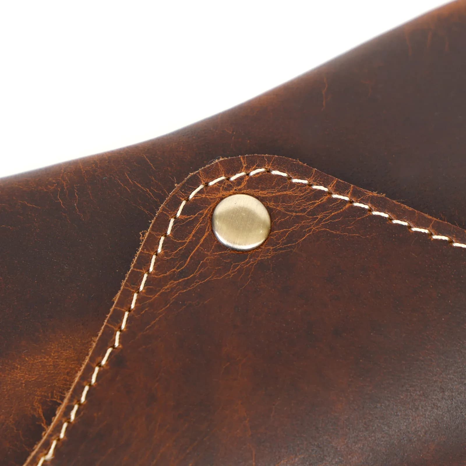 Leather Glasses Case in brown full-grain leather — view 4