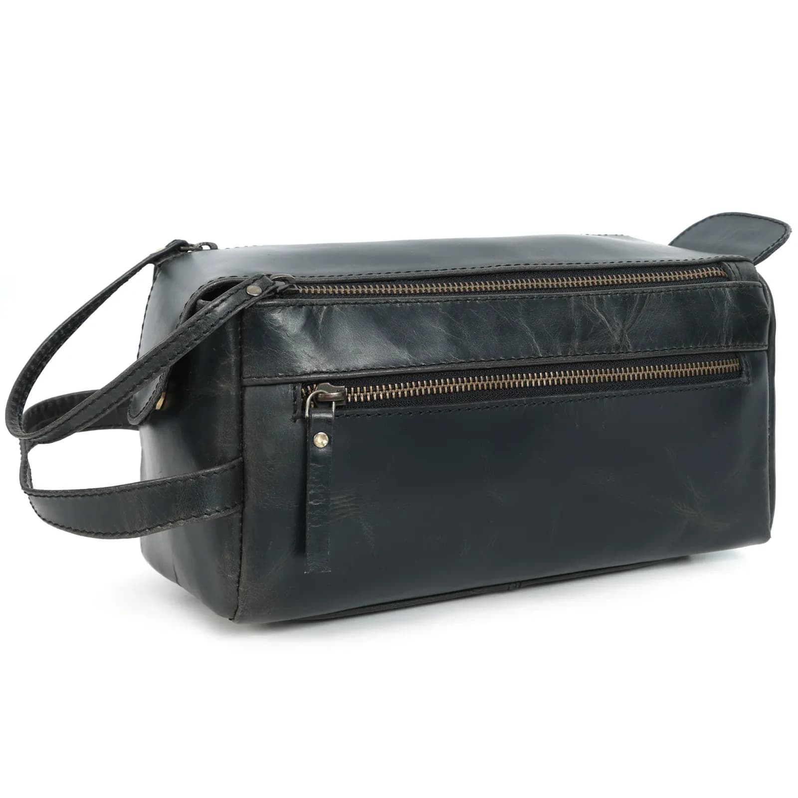 Leather Toiletry Bag — Black