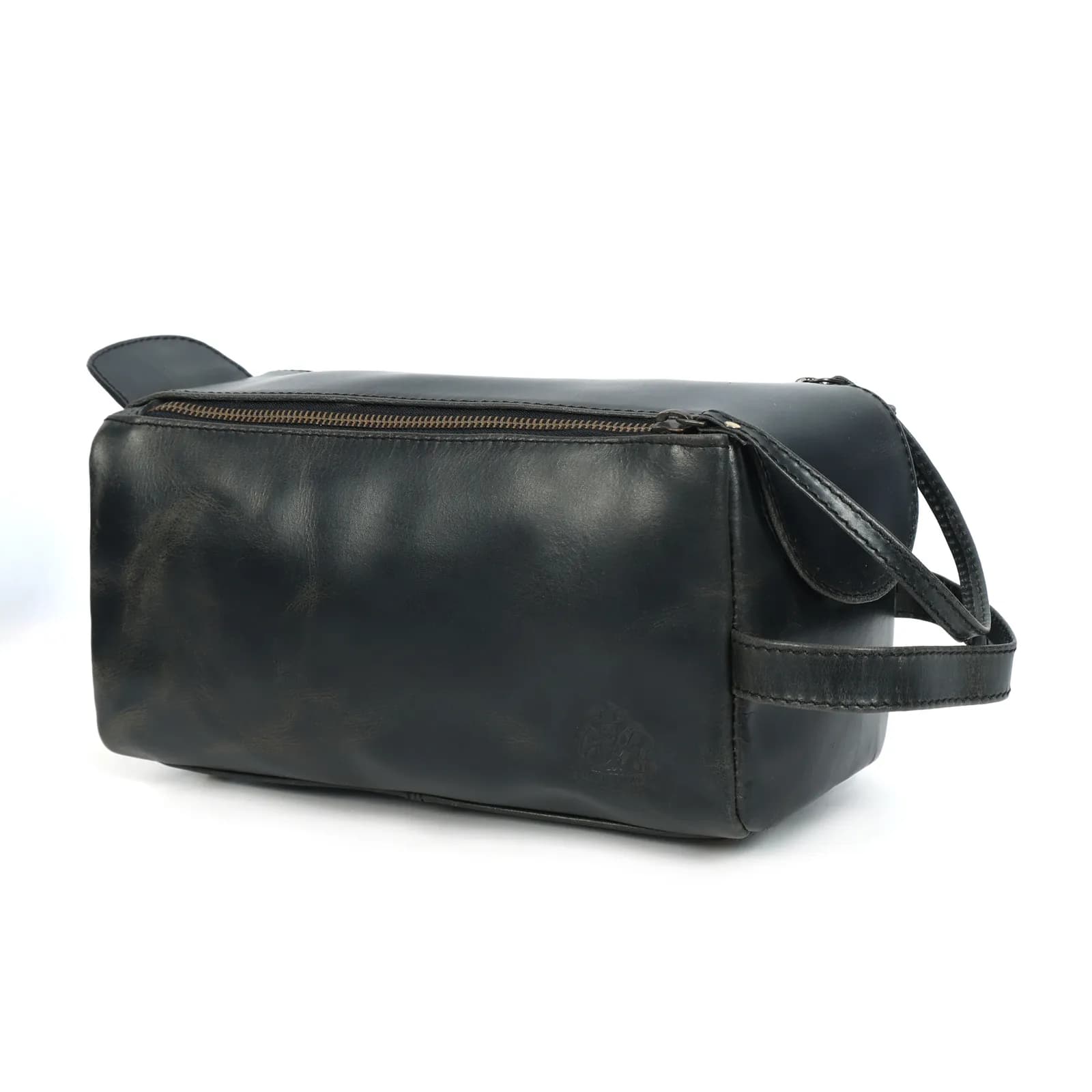 Leather Toiletry Bag in black full-grain leather — view 3