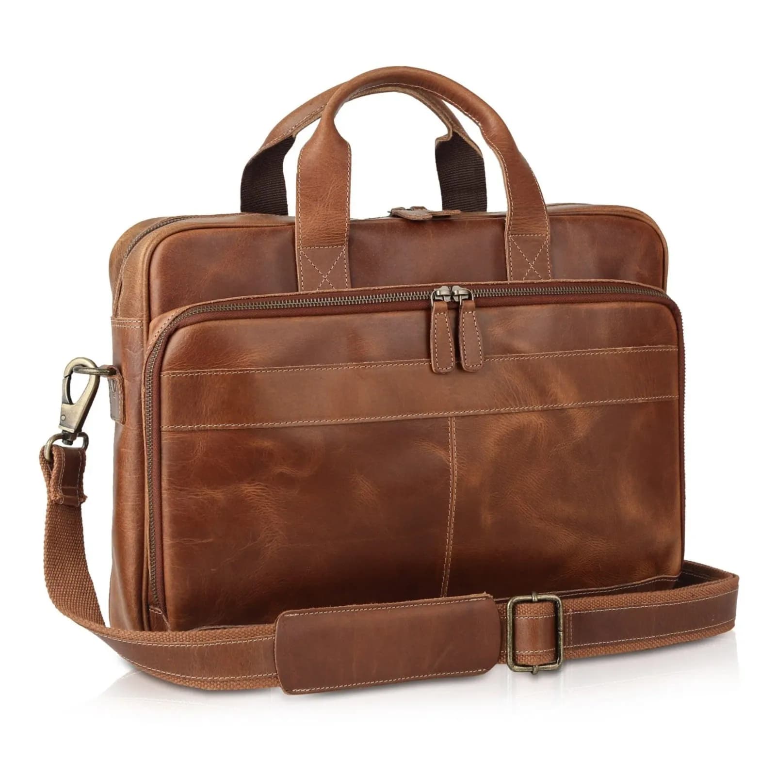 Leather Laptop Bag – Art 302 — Brown