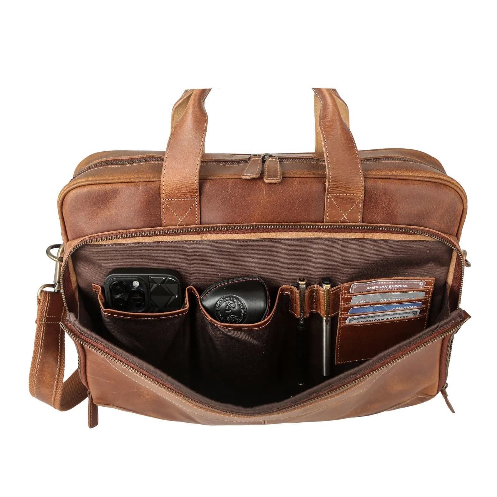 Leather Laptop Bag – Art 302 — Brown, alternate view
